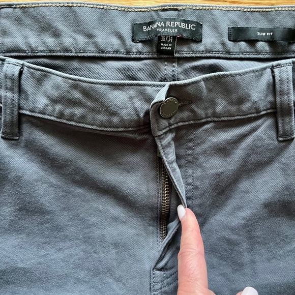 BANANA REPUBLIC - Men’s Slim Fit Traveler Pant Grey 38 x 34 - Picture 3 of 5